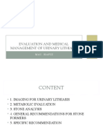 Evaluation and Medical Management of Urinary Lithiasis