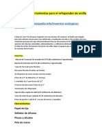 Materiales y Herramientas para El Refrigerador de Arcilla