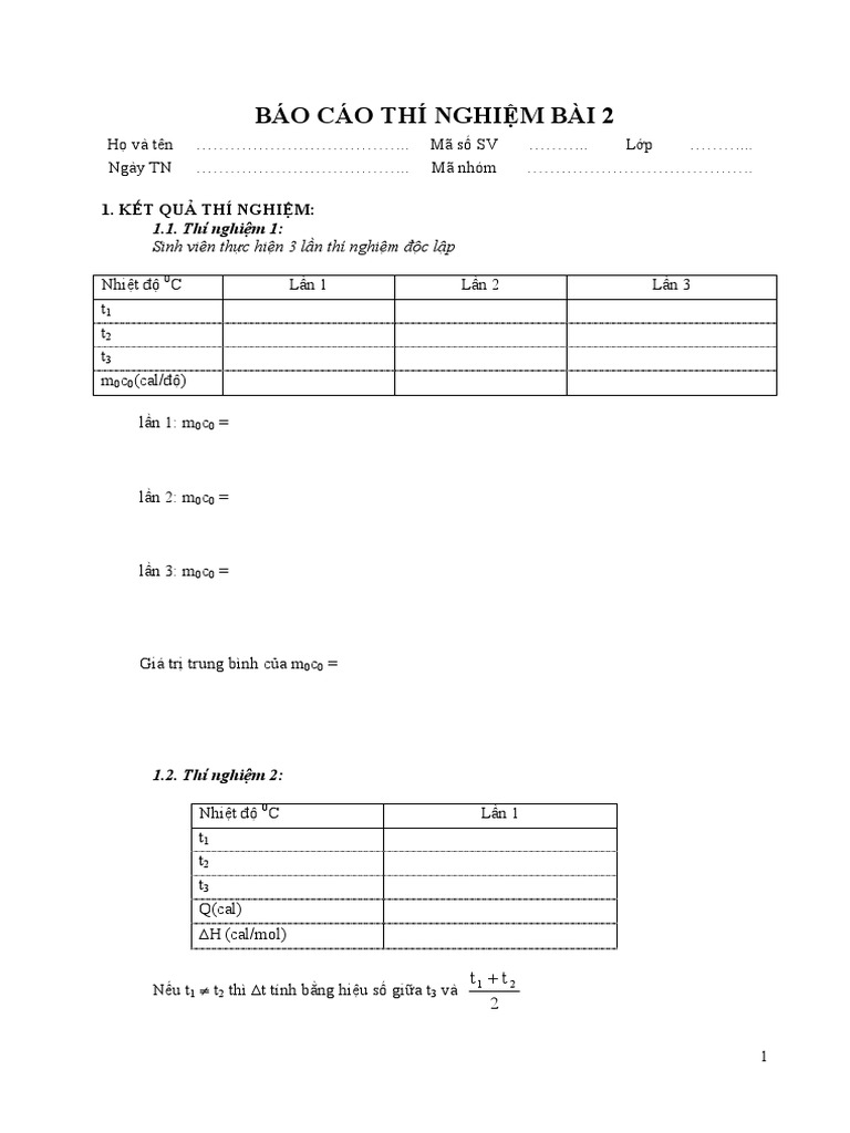Cách trình bày báo cáo thí nghiệm | PDF