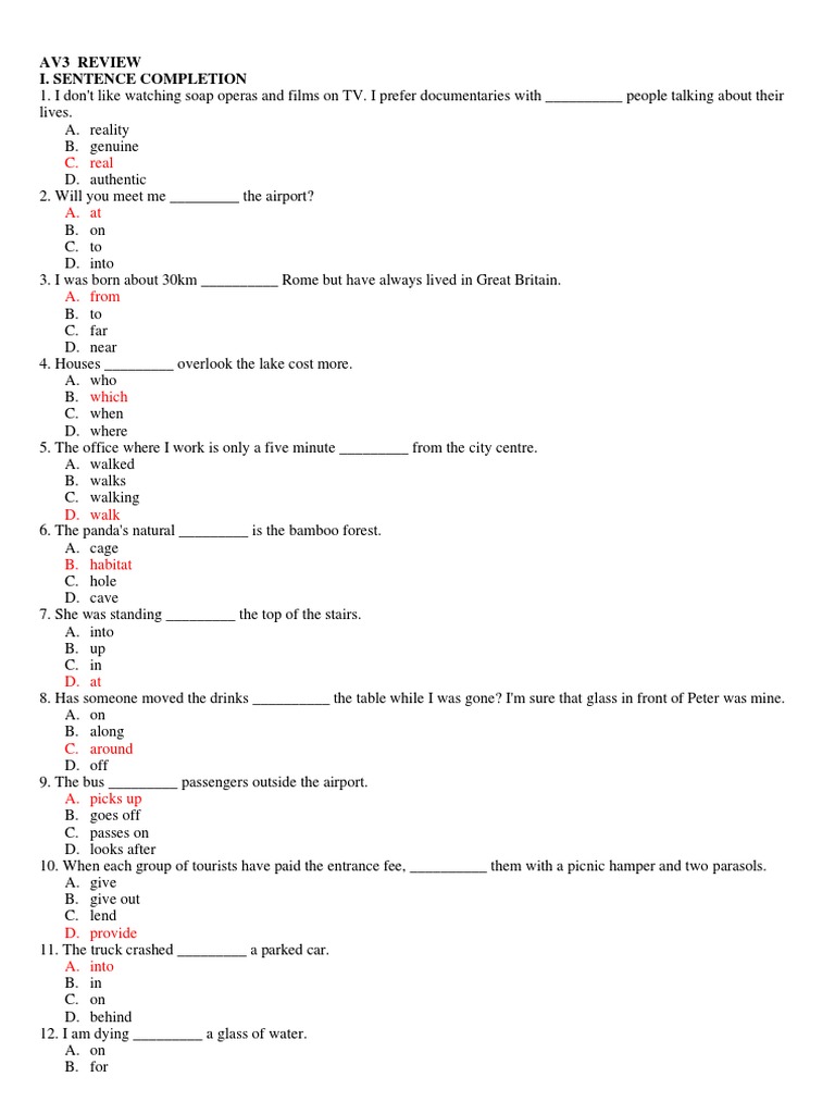 AV3 English Language Practice Guide | PDF | Phrase