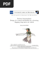 Robotic Hummingbird: Design of A Control Mechanism For A Hovering Flapping Wing Micro Air Vehicle