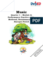 Music: Quarter 1 - Module 2: Performance Practice of The Medieval, Renaissance and Baroque Period