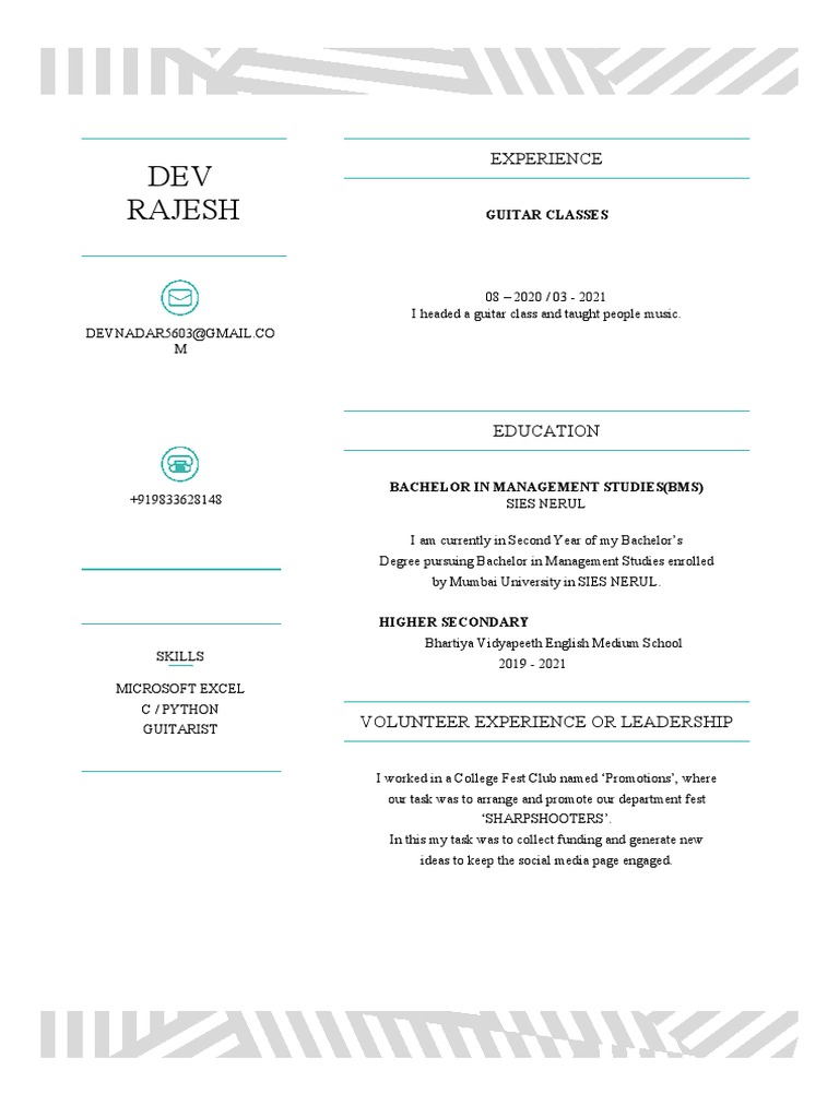 DEV Rajesh: Experience | PDF