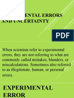 Experimental Errors and Uncertainty