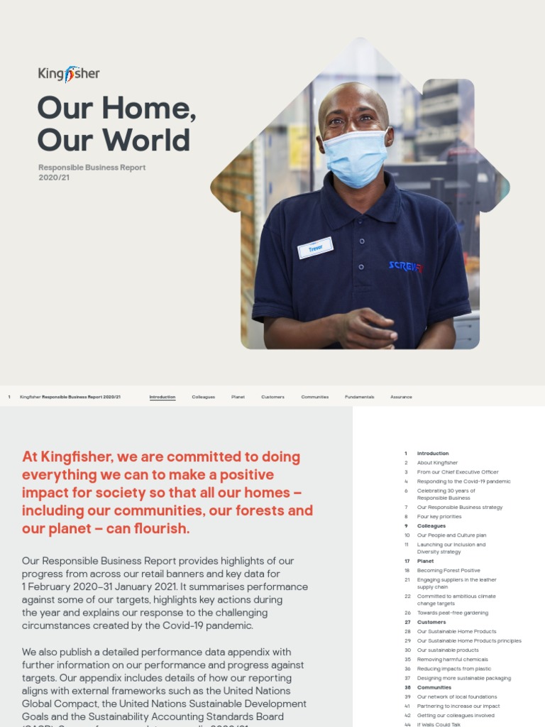 Kingfisher Plc Responsible Business Report 2020 21 Pdf