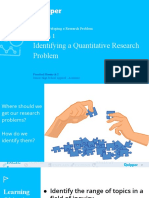 Identifying A Quantitative Research Problem and Writing A Research Title