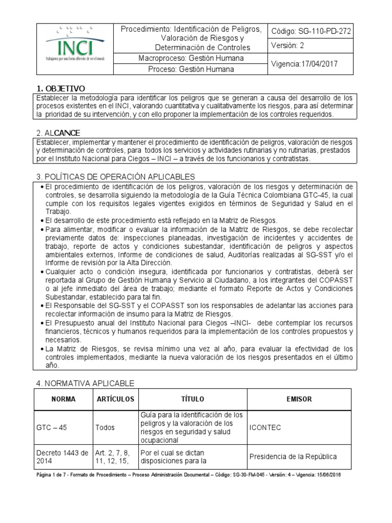 Identificación y Control de Riesgos Laborales | PDF | Riesgo ...