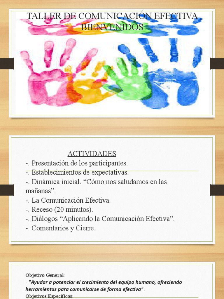 Taller de Comunicación Efectiva | PDF | Comunicación | Comunicación no ...