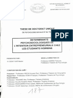 Déterminants Psychosociologiques de l'Intention Entrepreneuriale Chez Les Étudiants Ivoiriens-257 Pages
