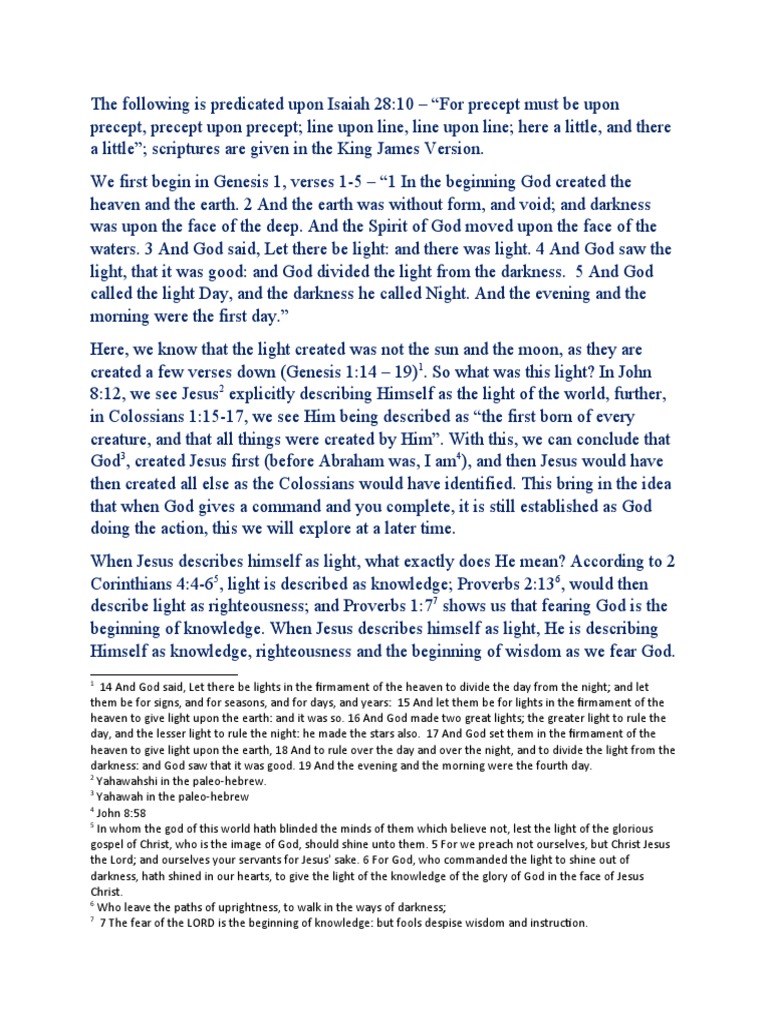 Genesis 1-1 Breakdown | PDF | Gospel Of John | Book Of Proverbs