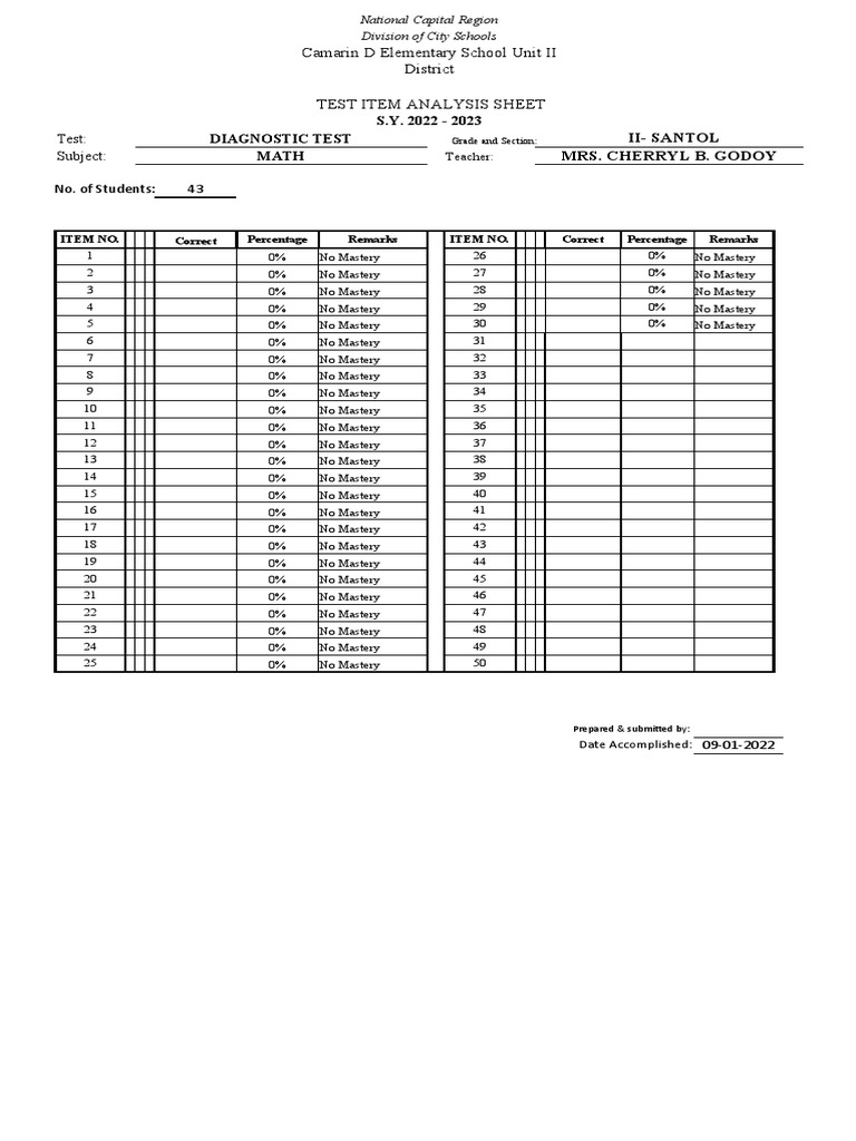 Diagnostic Test Analysis | PDF | Science