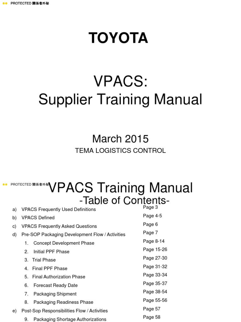 VPACS Supplier Training Manual | PDF | Packaging And Labeling | Computing