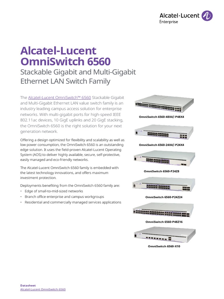 Omniswitch 6560 Datasheet en | PDF | Computer Network | I Pv6