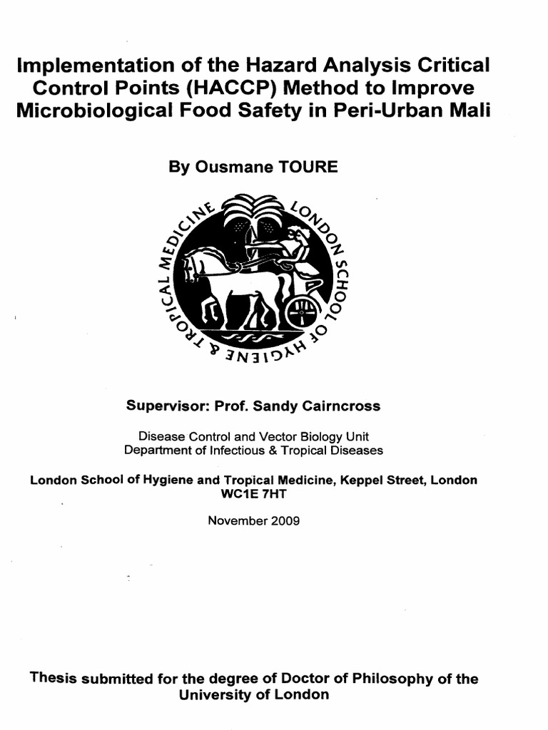 Implementation of HACCP System. | PDF | Diarrhea | Hygiene