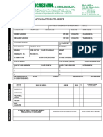 Annex B Applicant Data Sheet