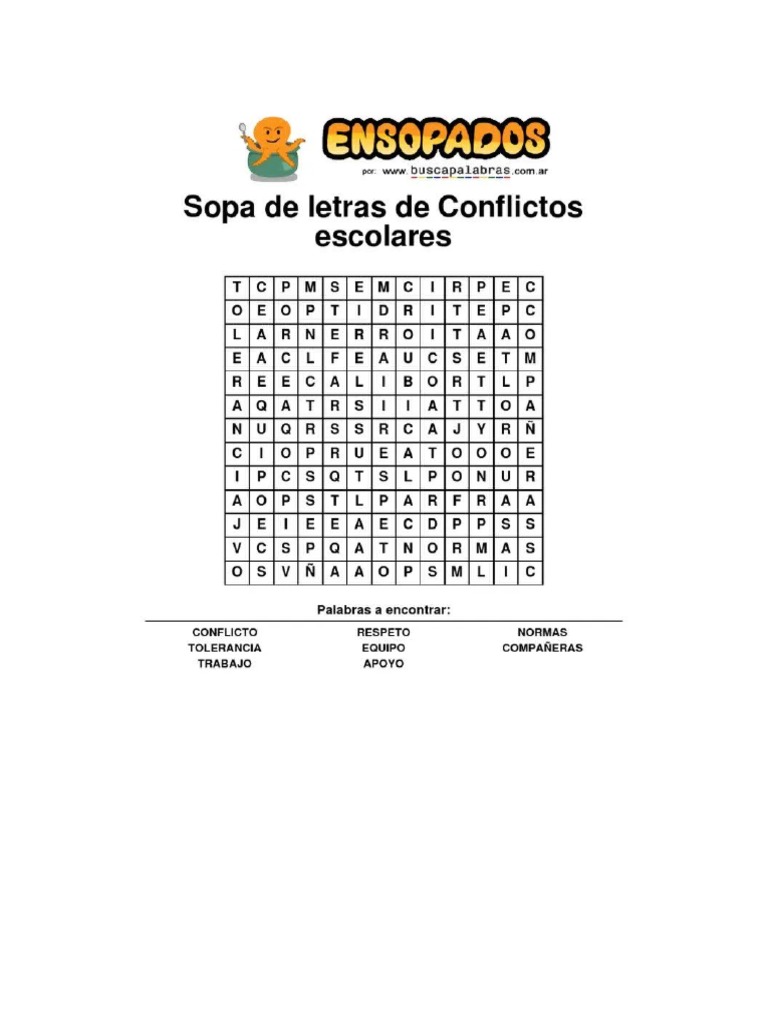 Sopa de Letras El Conflicto | PDF