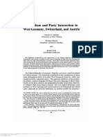 Federalism and Party Interaction in West Germany Switzerland and 1989