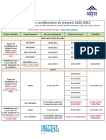 Calendrier Des Certifications 22-23