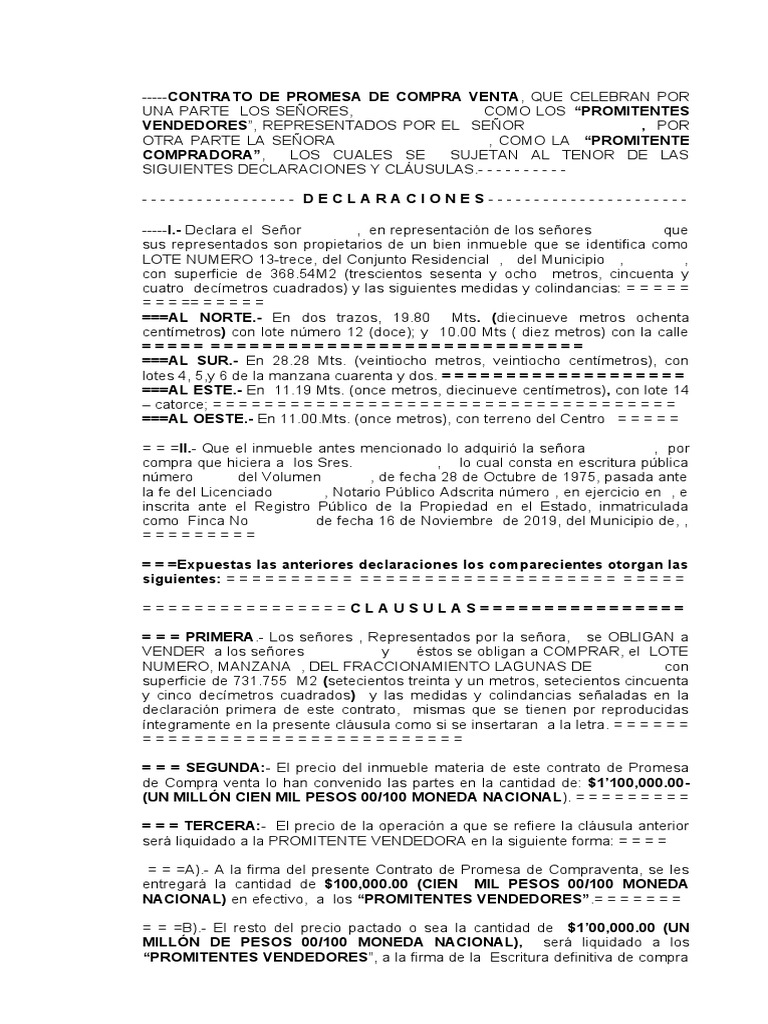 Contrato de Promesa de Compraventa | PDF | Justicia | Crimen y violencia
