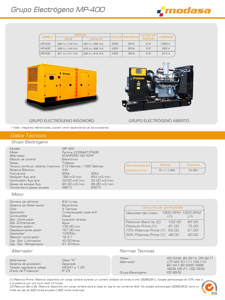 Grupo Electrógeno MP-400 Perkins | PDF | Generador eléctrico ...