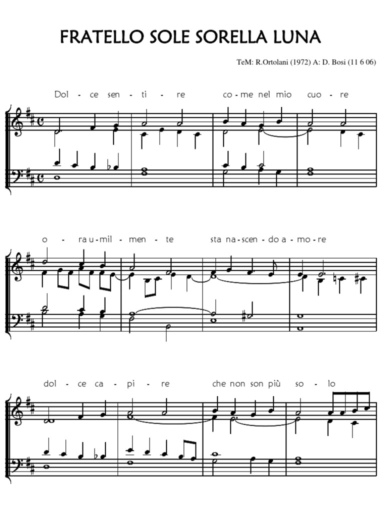 Dolce Sentire (Fratello Sole, Sorella Luna)