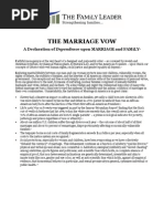 THE MARRIAGE VOW document