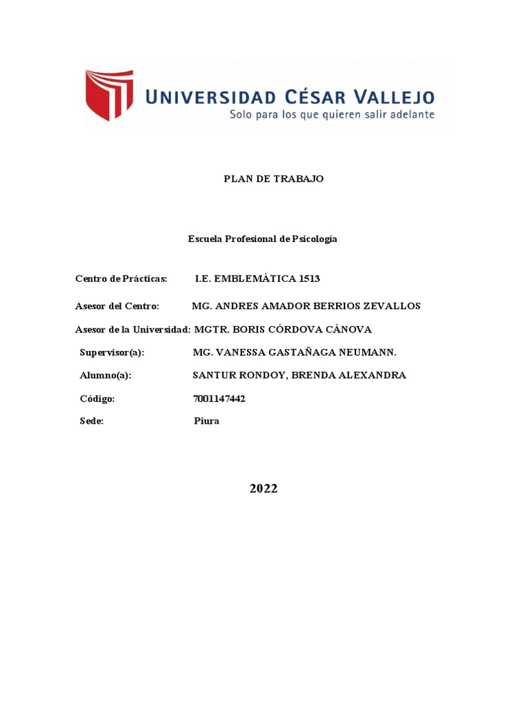 Plan+de+Trabajo+Ppp+IV+ +ieduber+2022 | PDF | Team Building | Sicología