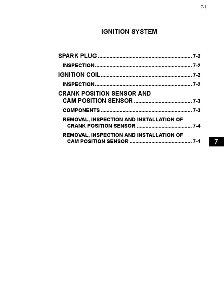 Sect 7 Ignition System 1fs Engine Ce303 | PDF | Ignition System ...