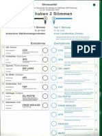 Wahlschein Bundestagswahl 2021