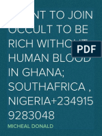 I Want To Join Occult To Be Rich Without Human Blood in Ghana Southafrica, Nigeria+2349159283048