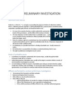 Notes on preliminary investigation procedures
