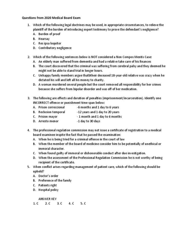 Legal med for medical board exam pdf criminal law physician