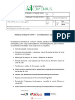 Reflexão critica da ufcd 8899 Envelhecimento Demográfico