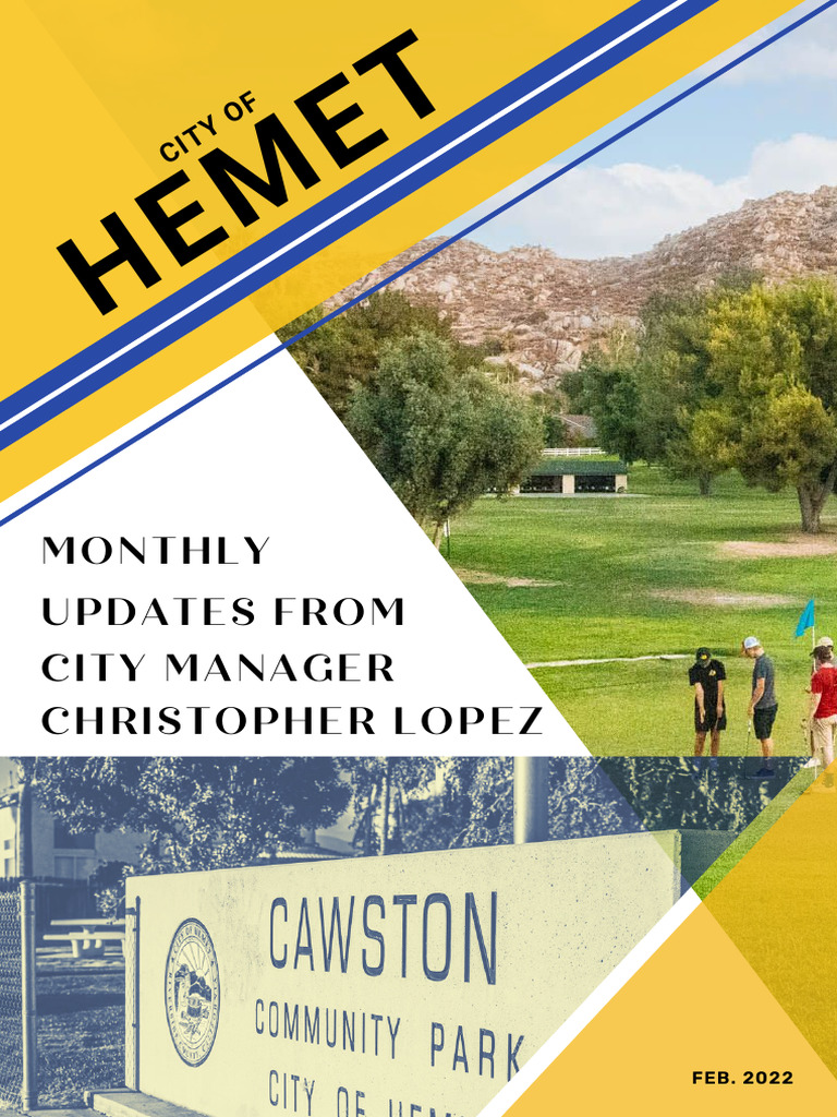 Hemet City Manager Monthly Updates | PDF | Libraries | Storm Drain
