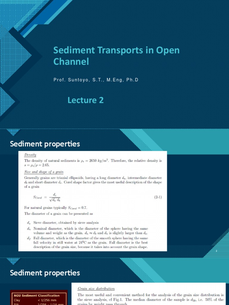 Sediment Transport in Open Channel (L2) | PDF