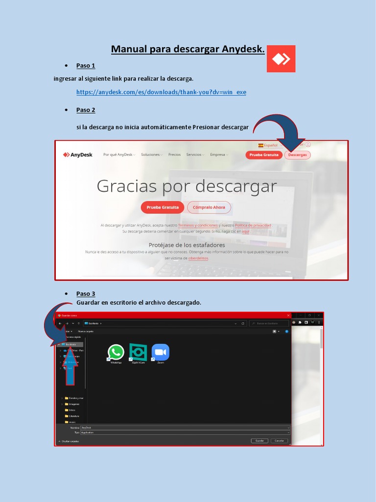 Manual para Descargar Anydesk PDF