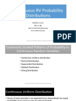 Continuous RV Probability Distributions