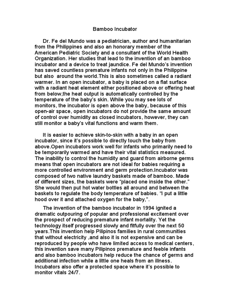 Bamboo Incubator PDF