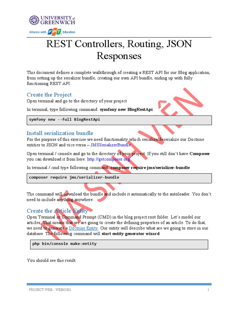 REST API for Blog Articles | PDF | Json | Php