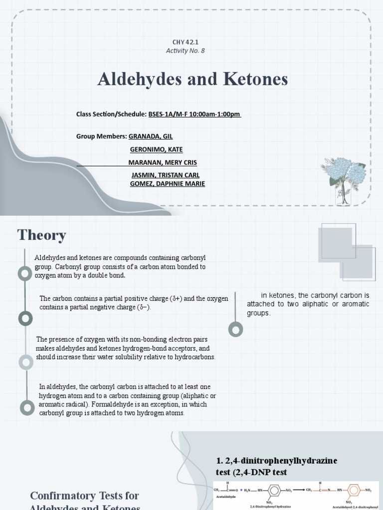 Chemistry Lab: Aldehydes & Ketones | PDF | Aldehyde | Ketone