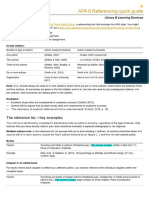 APA 6th Ed Referencing Quick Guide