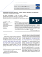 Meyer, Salimpoor, Wu, Geary, and Menon. (2010) - Differential Contribution of Specific WM Components To Math Achievement