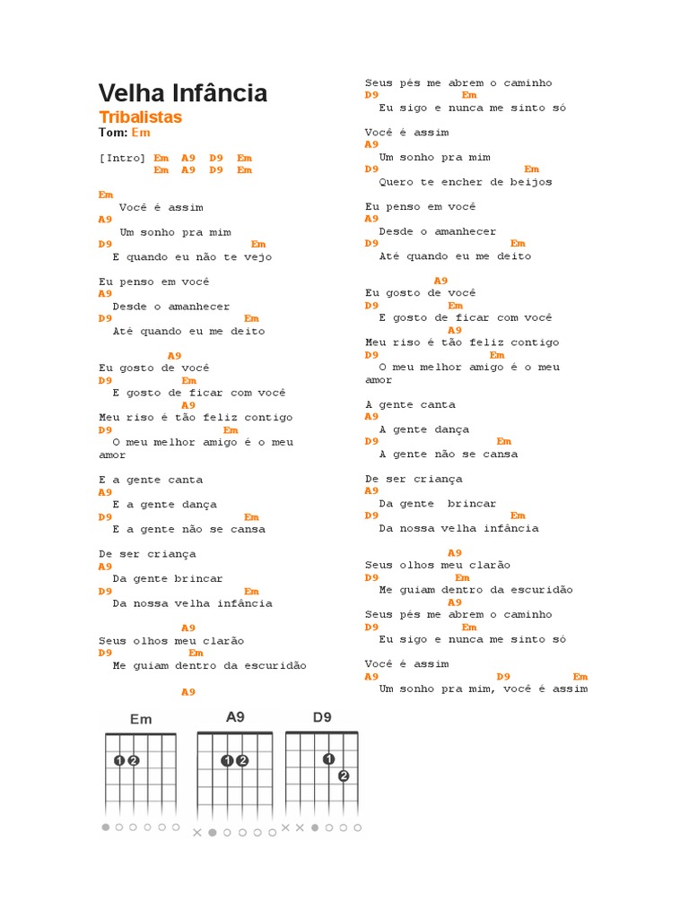 Velha Infância em Mi Menor Cifra PDF