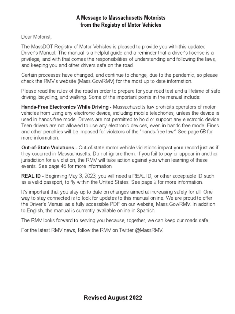 Drivers Manual | PDF | Driver's License | Identity Document