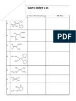 Work Sheet # 05: S. N. Compound Name of Functional Group DBE Value