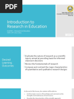 EEd RES - Week 1 - Introduction To Research in Education