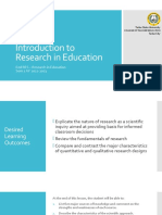 EEd RES - Week 1 - Introduction To Research in Education