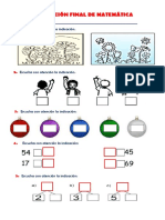 EVALUACIÓN FINAL DE MATEMÁTICA Primer Grado