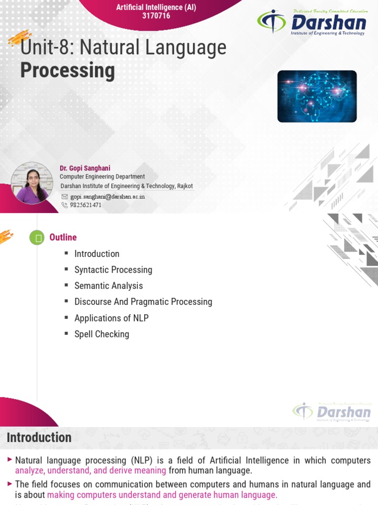 Unit-8: Natural Language: Processing | PDF | Parsing | Morphology ...