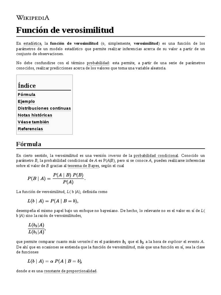 Función de Verosimilitud Descargar gratis PDF Método científico
